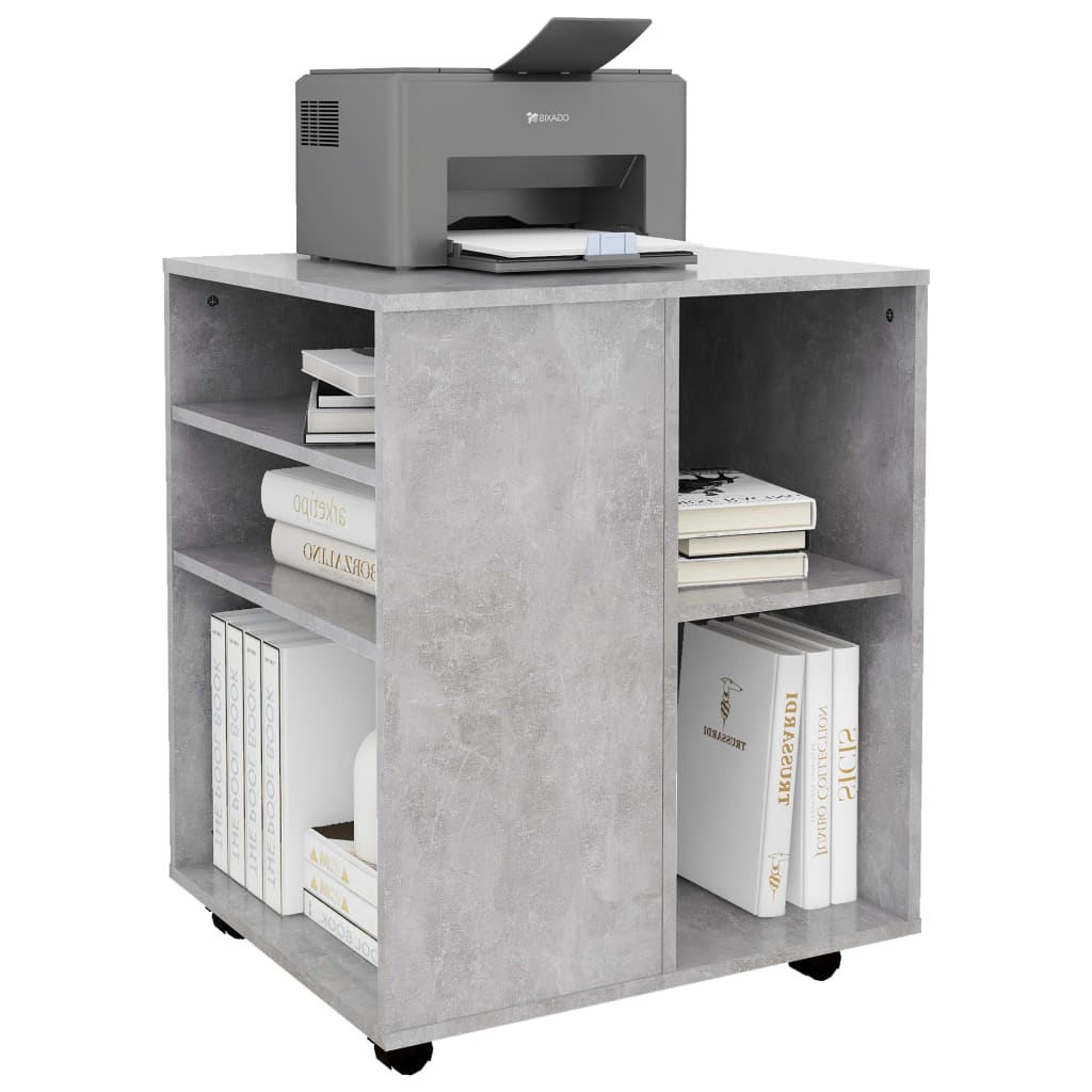 Kast Verrijdbaar 60X53X72 Cm Spaanplaat Betongrijs
