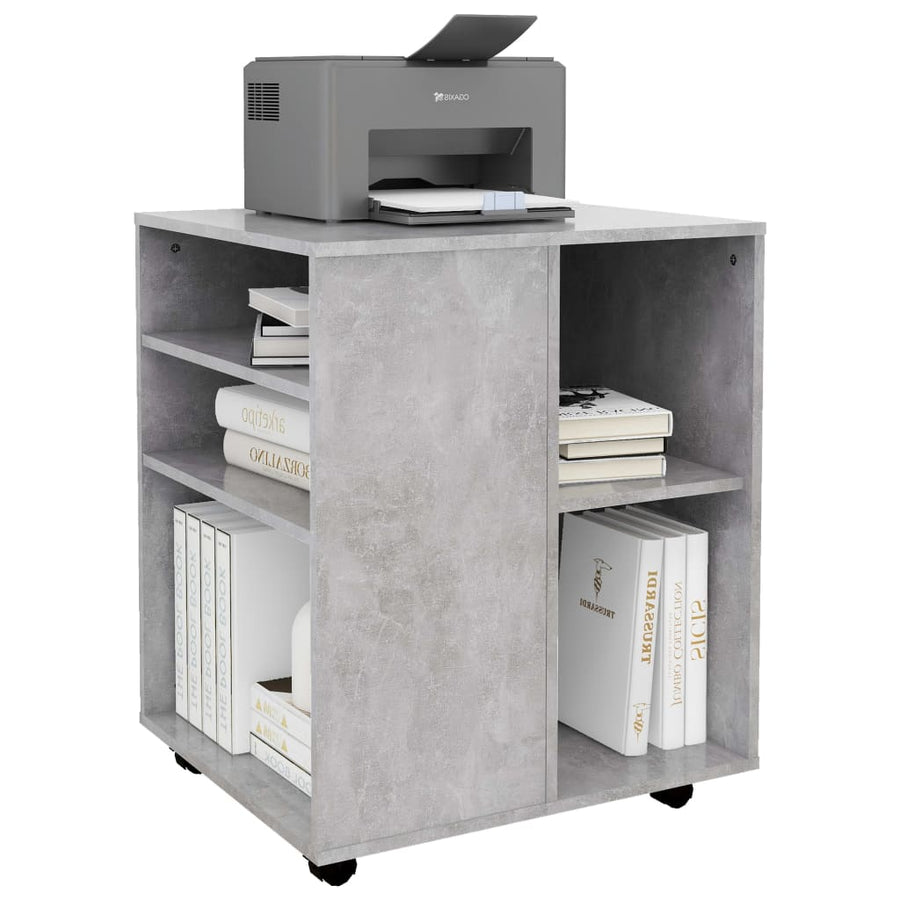 Kast Verrijdbaar 60X53X72 Cm Spaanplaat Betongrijs