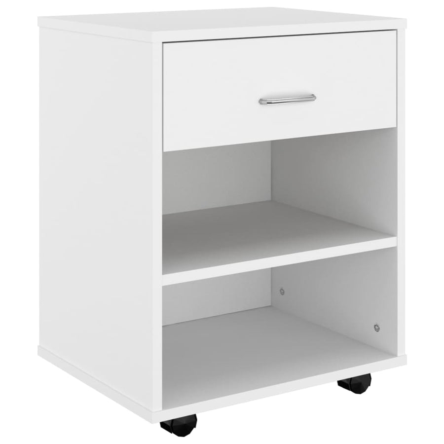 Kast Verrijdbaar 46X36X59 Cm Spaanplaat Wit