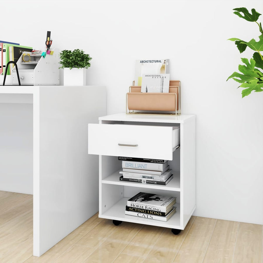 Kast Verrijdbaar 46X36X59 Cm Spaanplaat Wit