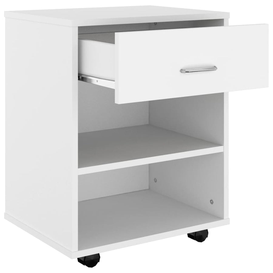 Kast Verrijdbaar 46X36X59 Cm Spaanplaat Wit