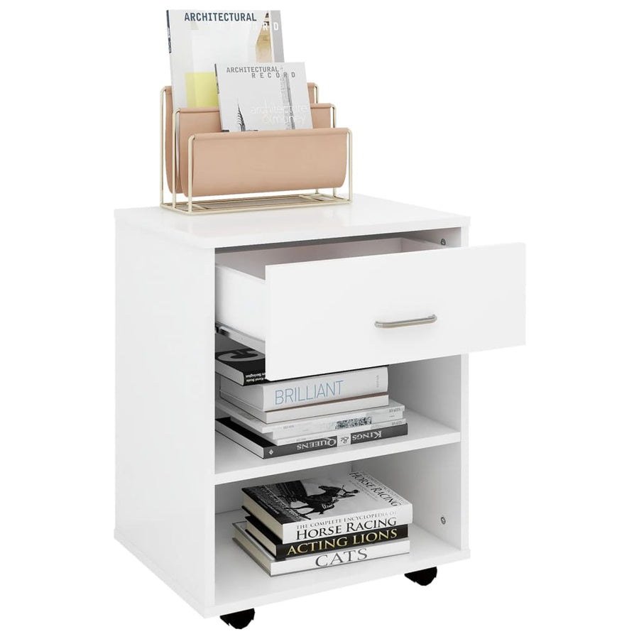 Kast Verrijdbaar 46X36X59 Cm Spaanplaat Wit