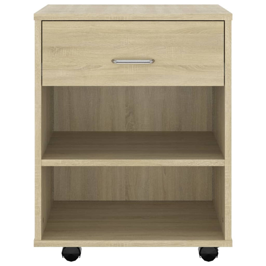 Kast verrijdbaar 46x36x59 cm spaanplaat sonoma eikenkleurig Sonoma eiken
