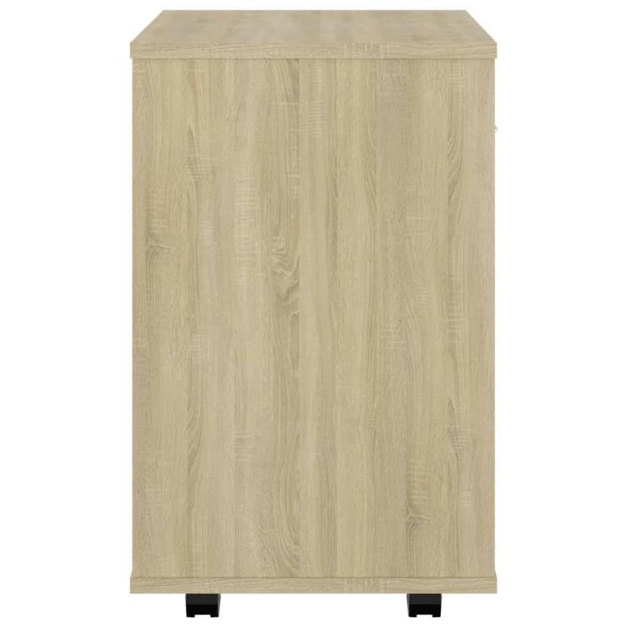Kast verrijdbaar 46x36x59 cm spaanplaat sonoma eikenkleurig Sonoma eiken
