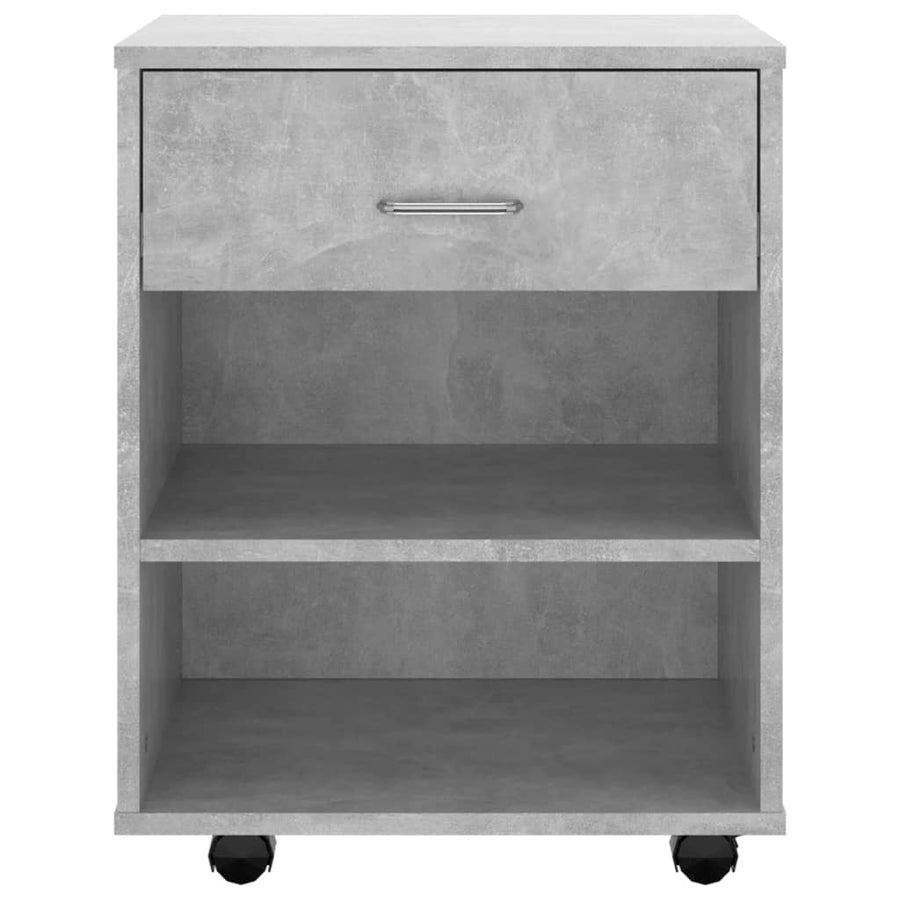 Kast verrijdbaar 46x36x59 cm spaanplaat betongrijs Betongrijs