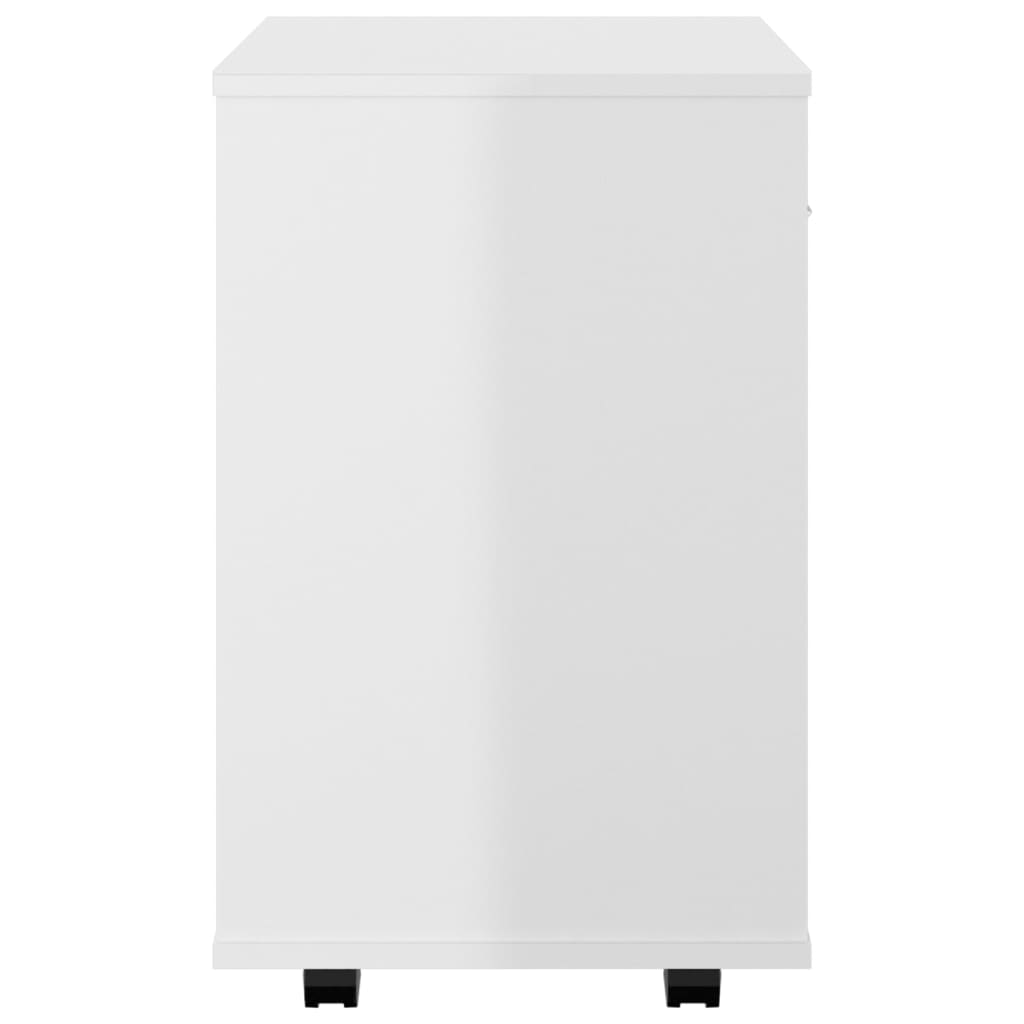 Kast Verrijdbaar 46X36X59 Cm Spaanplaat Hoogglans wit