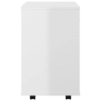 Kast Verrijdbaar 46X36X59 Cm Spaanplaat Hoogglans wit