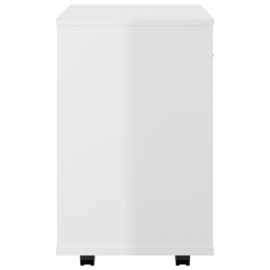Kast Verrijdbaar 46X36X59 Cm Spaanplaat Hoogglans wit