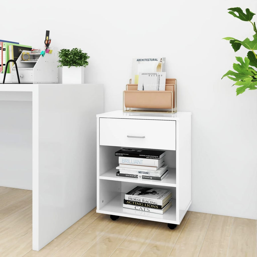 Kast Verrijdbaar 46X36X59 Cm Spaanplaat Wit