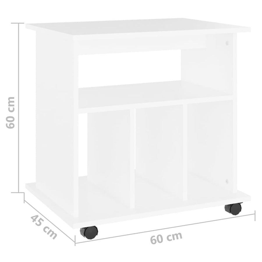 Kast Verrijdbaar 60X45X60 Cm Spaanplaat Wit