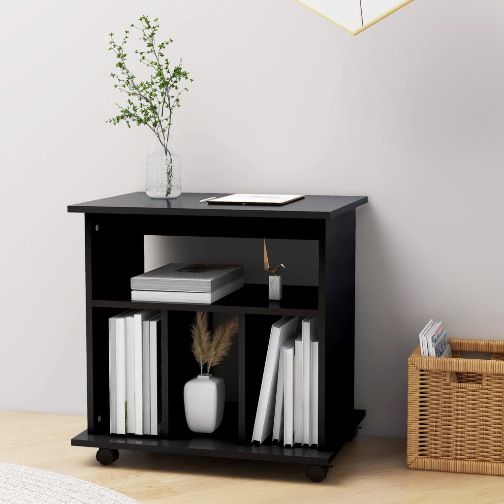 Kast Verrijdbaar 60X45X60 Cm Spaanplaat Zwart