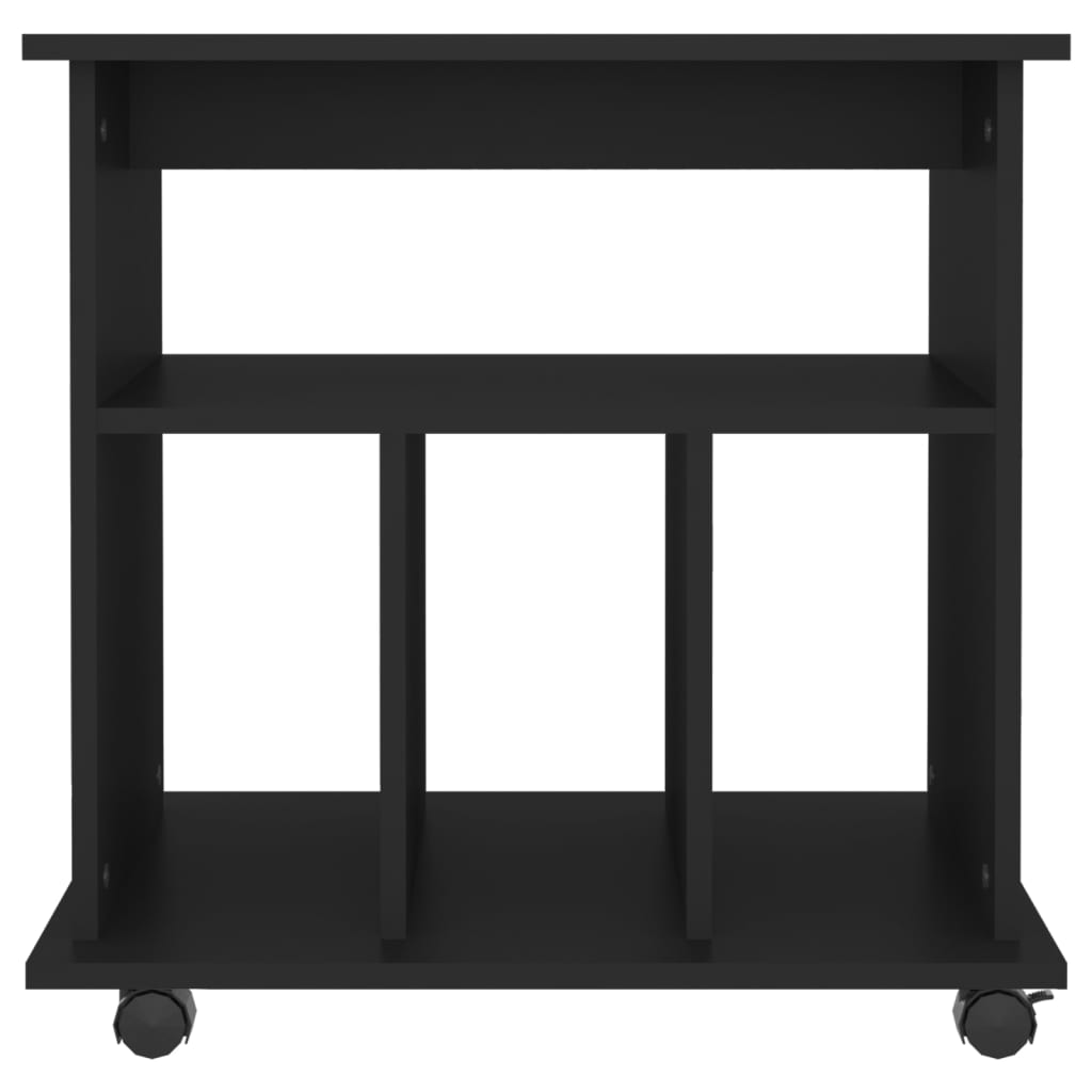 Kast Verrijdbaar 60X45X60 Cm Spaanplaat Zwart