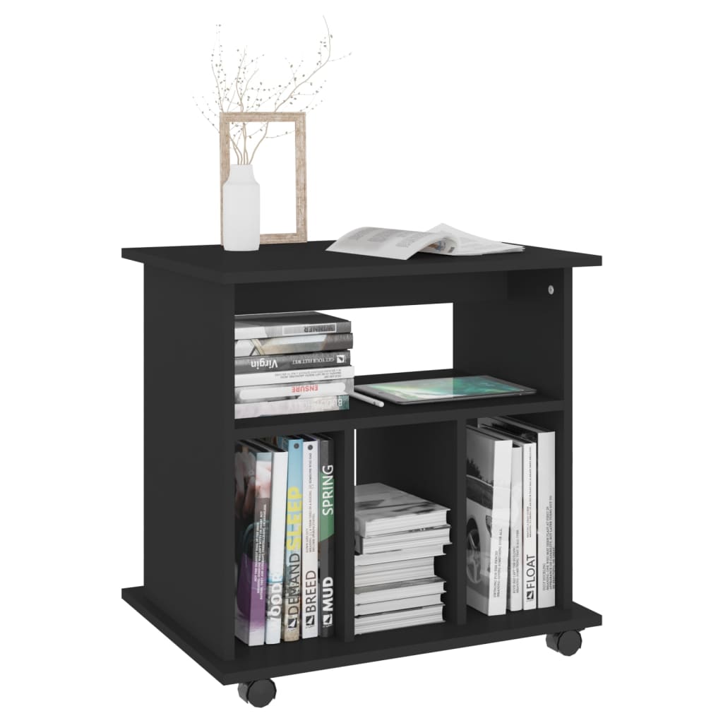 Kast Verrijdbaar 60X45X60 Cm Spaanplaat Zwart