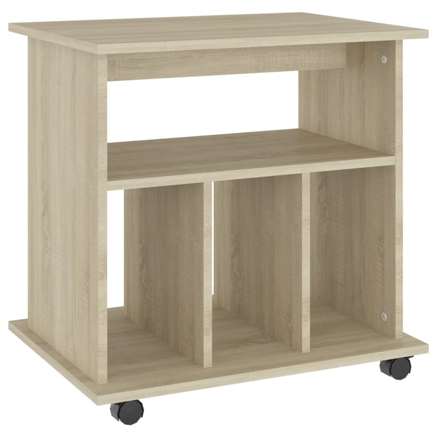Kast Verrijdbaar 60X45X60 Cm Spaanplaat Kleurig Sonoma eiken