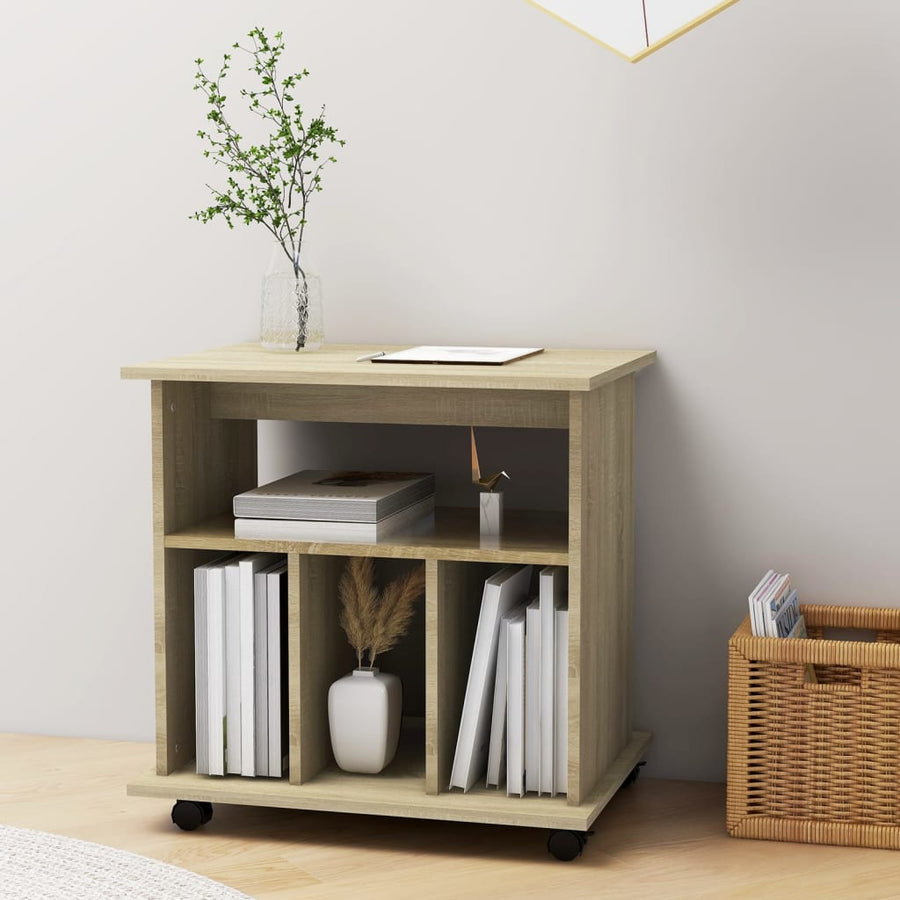 Kast Verrijdbaar 60X45X60 Cm Spaanplaat Kleurig Sonoma eiken