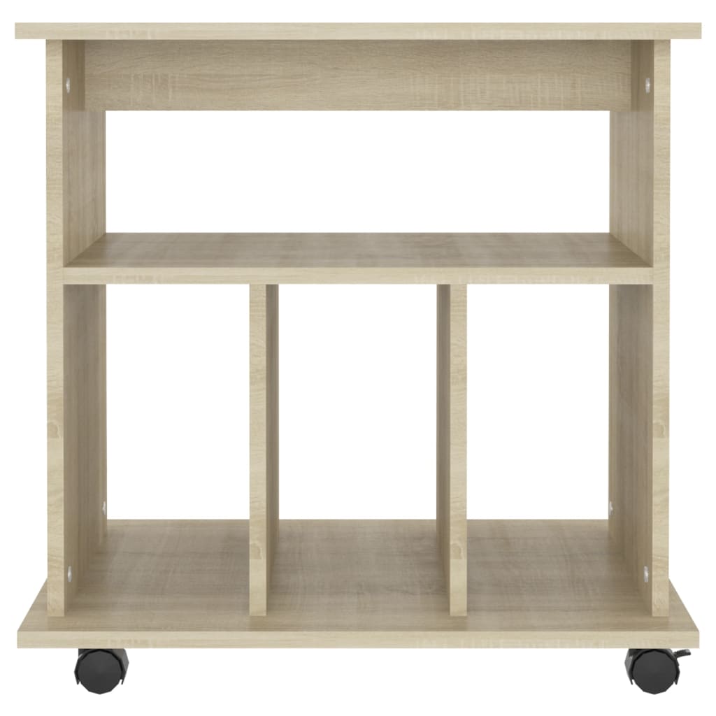 Kast Verrijdbaar 60X45X60 Cm Spaanplaat Kleurig Sonoma eiken