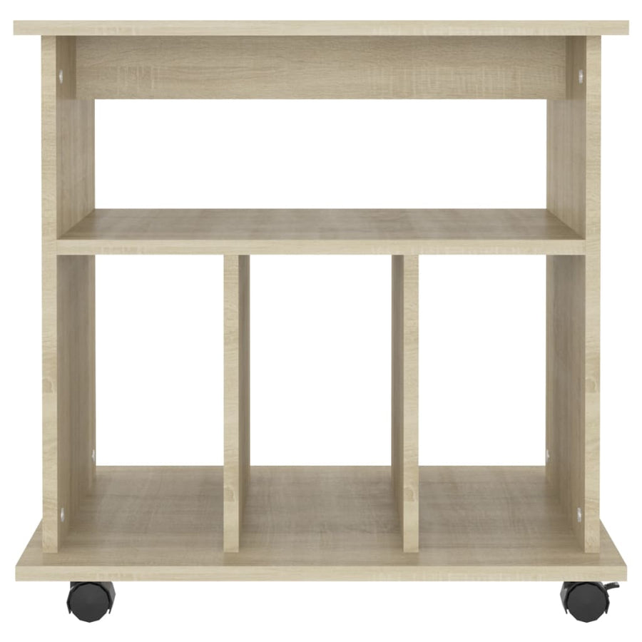 Kast Verrijdbaar 60X45X60 Cm Spaanplaat Kleurig Sonoma eiken