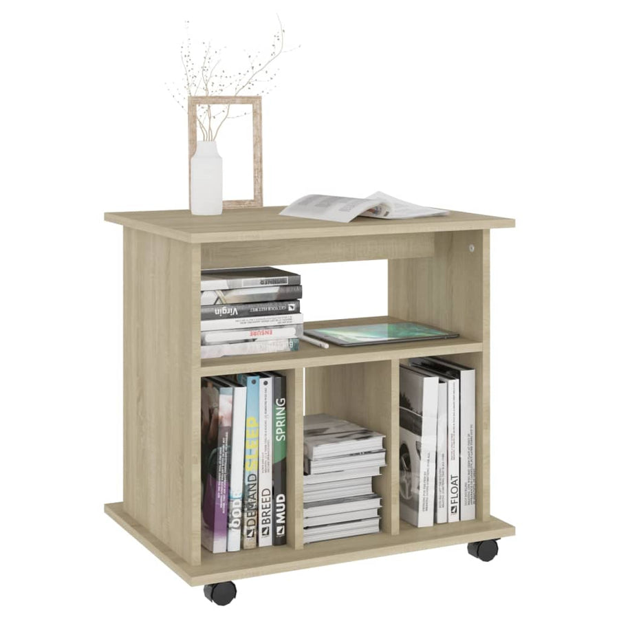 Kast Verrijdbaar 60X45X60 Cm Spaanplaat Kleurig Sonoma eiken