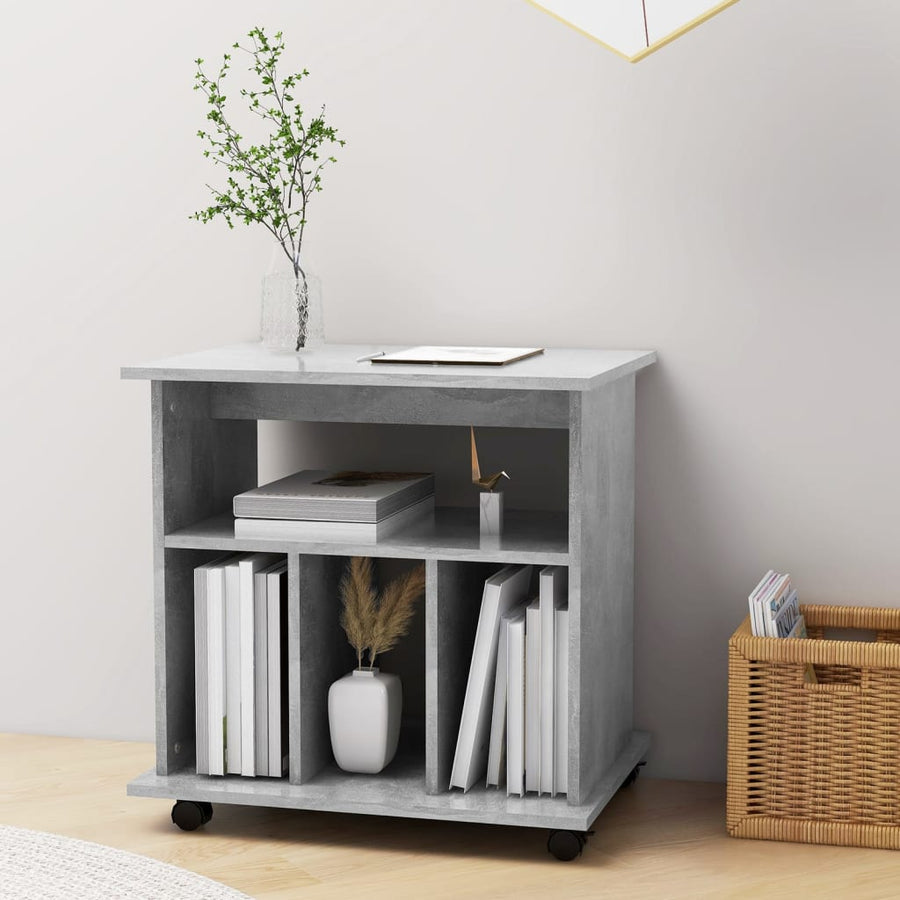 Kast Verrijdbaar 60X45X60 Cm Spaanplaat Betongrijs