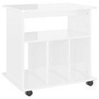 Kast Verrijdbaar 60X45X60 Cm Spaanplaat Hoogglans wit