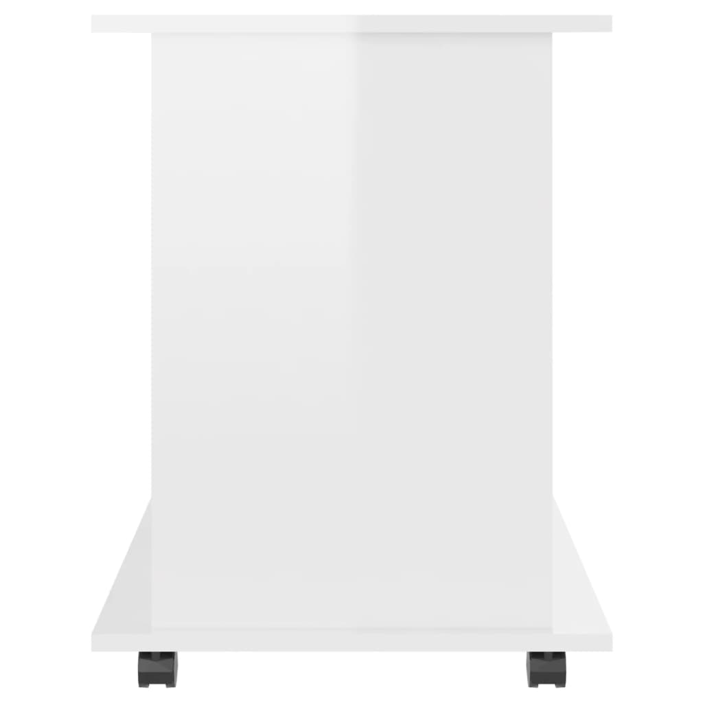Kast Verrijdbaar 60X45X60 Cm Spaanplaat Hoogglans wit