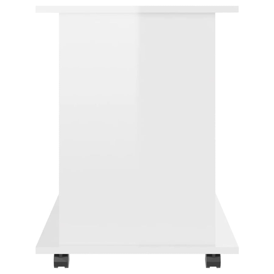 Kast Verrijdbaar 60X45X60 Cm Spaanplaat Hoogglans wit