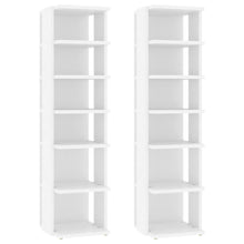 Schoenenkasten 2 st 27,5x27x102 cm bewerkt hout wit Wit