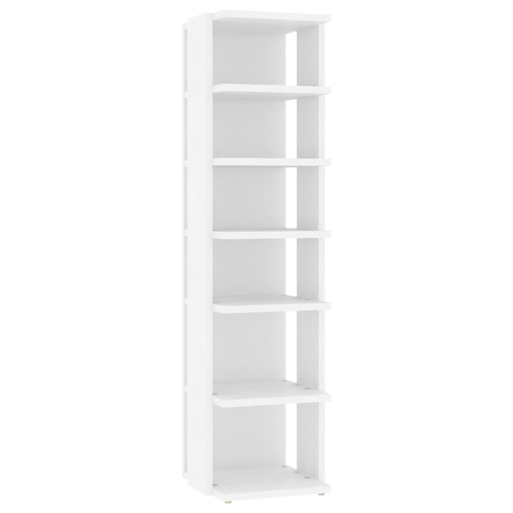 Schoenenkasten 2 st 27,5x27x102 cm bewerkt hout wit Wit