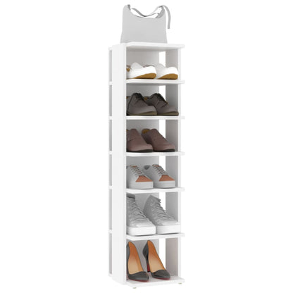 Schoenenkasten 2 st 27,5x27x102 cm bewerkt hout wit Wit