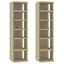 Schoenenkasten 2 st 27,5x27x102 cm sonoma eikenkleurig Sonoma eiken