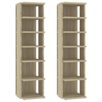 Schoenenkasten 2 st 27,5x27x102 cm sonoma eikenkleurig Sonoma eiken
