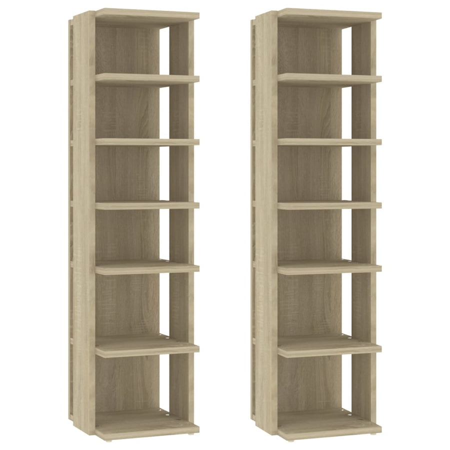 Schoenenkasten 2 st 27,5x27x102 cm sonoma eikenkleurig Sonoma eiken