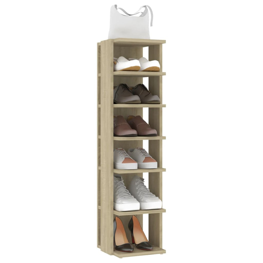 Schoenenkasten 2 st 27,5x27x102 cm sonoma eikenkleurig Sonoma eiken
