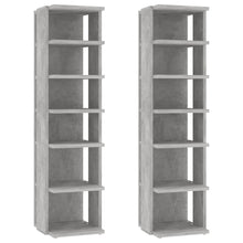 Schoenenkasten 2 st 27,5x27x102 cm betongrijs 1 2 Betongrijs