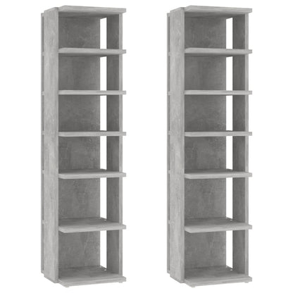 Schoenenkasten 2 st 27,5x27x102 cm betongrijs 1 2 Betongrijs