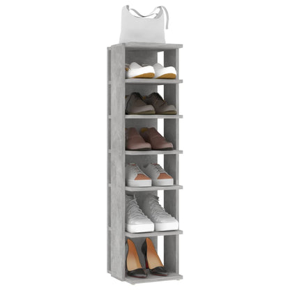 Schoenenkasten 2 st 27,5x27x102 cm betongrijs 1 2 Betongrijs