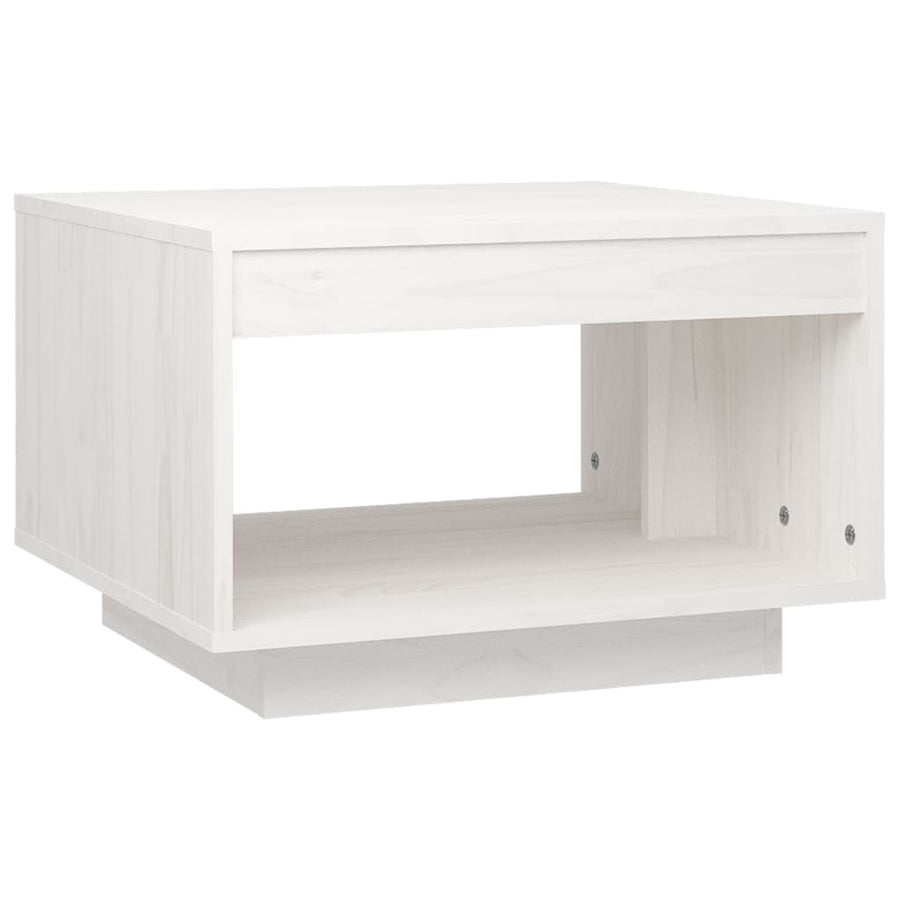 Salontafel 50X50X33,5 Cm Massief Grenenhout Wit