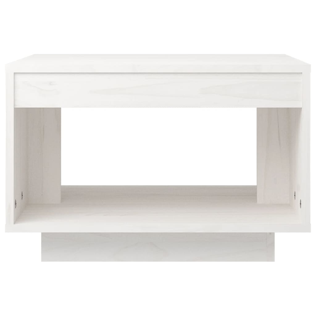 Salontafel 50X50X33,5 Cm Massief Grenenhout Wit