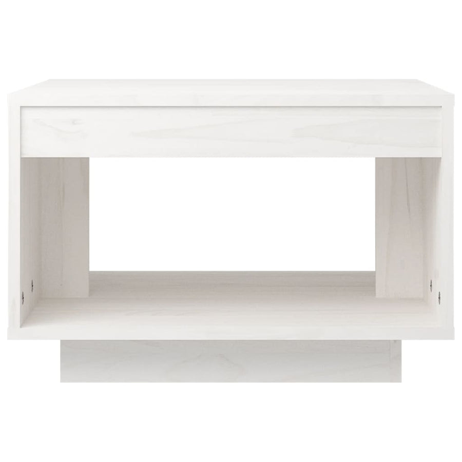 Salontafel 50X50X33,5 Cm Massief Grenenhout Wit