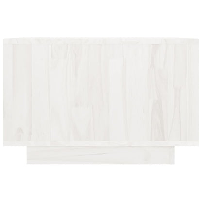 Salontafel 50X50X33,5 Cm Massief Grenenhout Wit