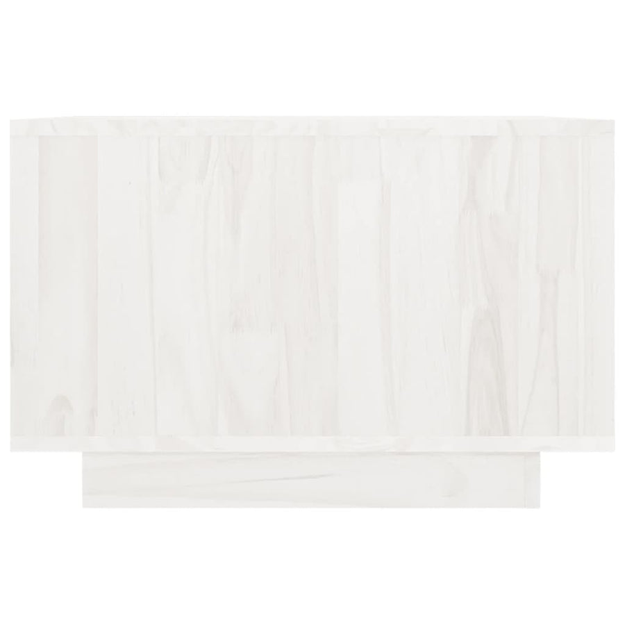 Salontafel 50X50X33,5 Cm Massief Grenenhout Wit