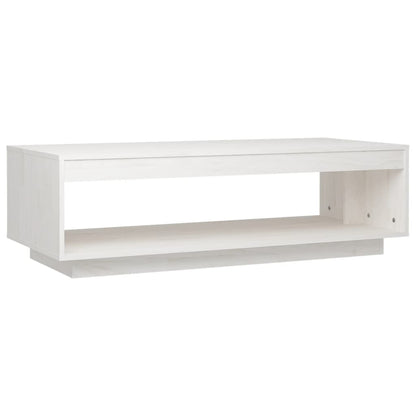 Salontafel 110X50X33,5 Cm Massief Grenenhout Wit