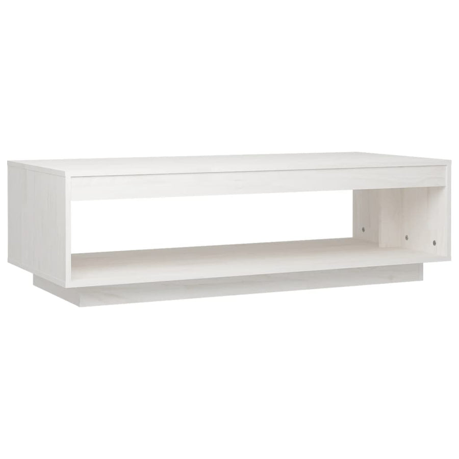 Salontafel 110X50X33,5 Cm Massief Grenenhout Wit