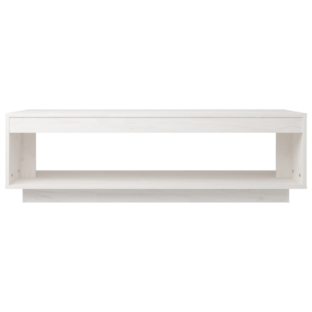 Salontafel 110X50X33,5 Cm Massief Grenenhout Wit