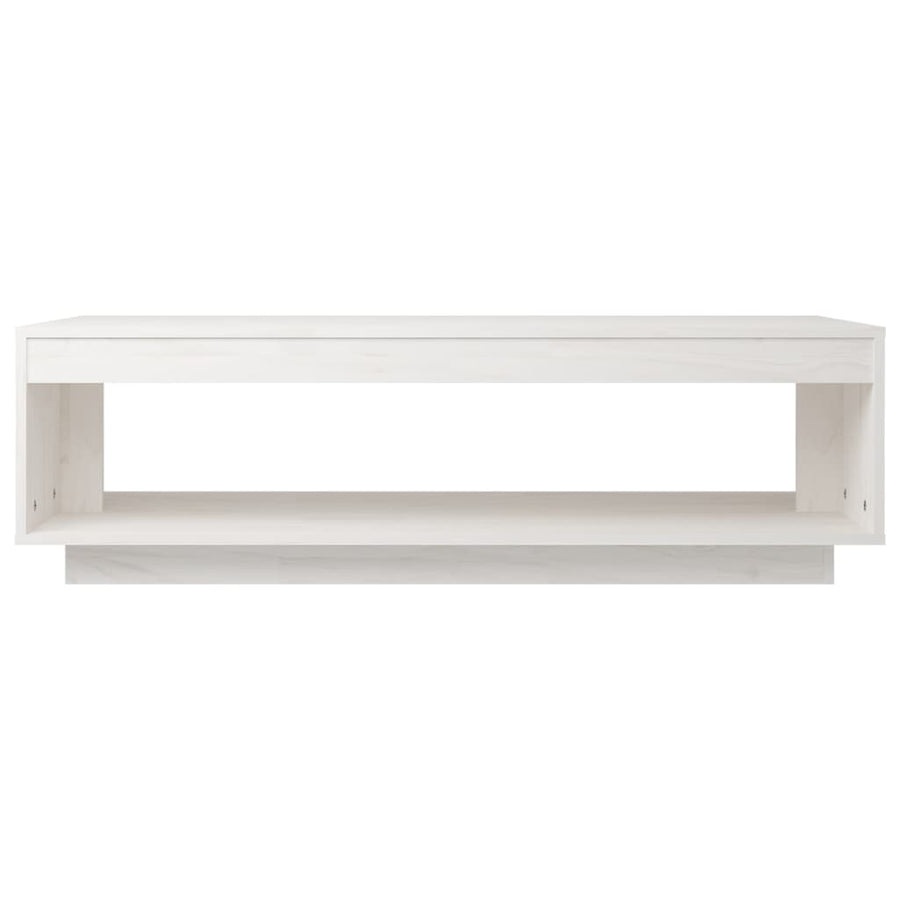 Salontafel 110X50X33,5 Cm Massief Grenenhout Wit