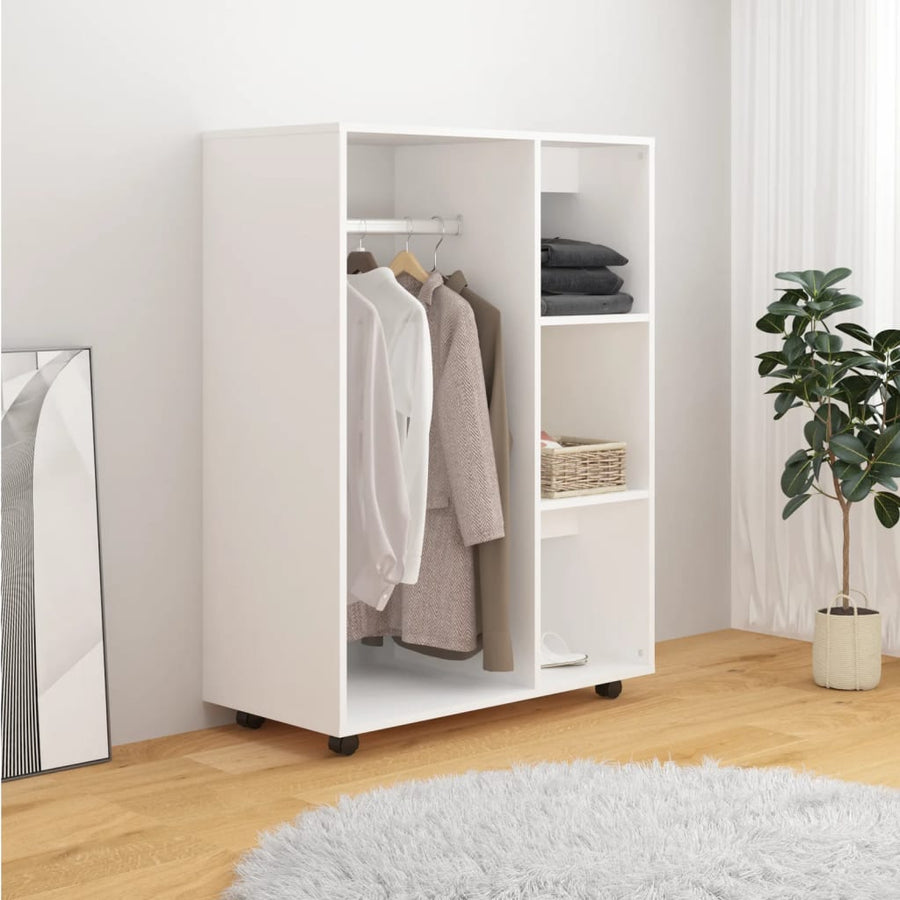 Kledingkast 80x40x110 cm spaanplaat wit Wit