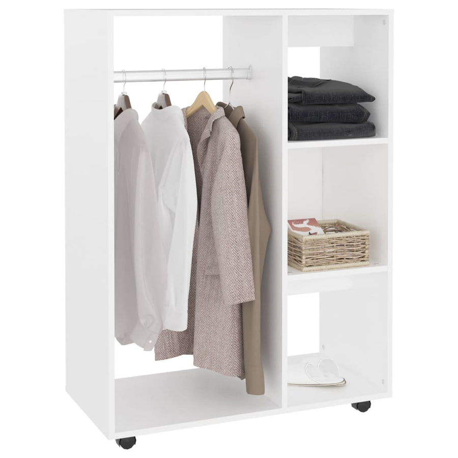 Kledingkast 80x40x110 cm spaanplaat wit Wit