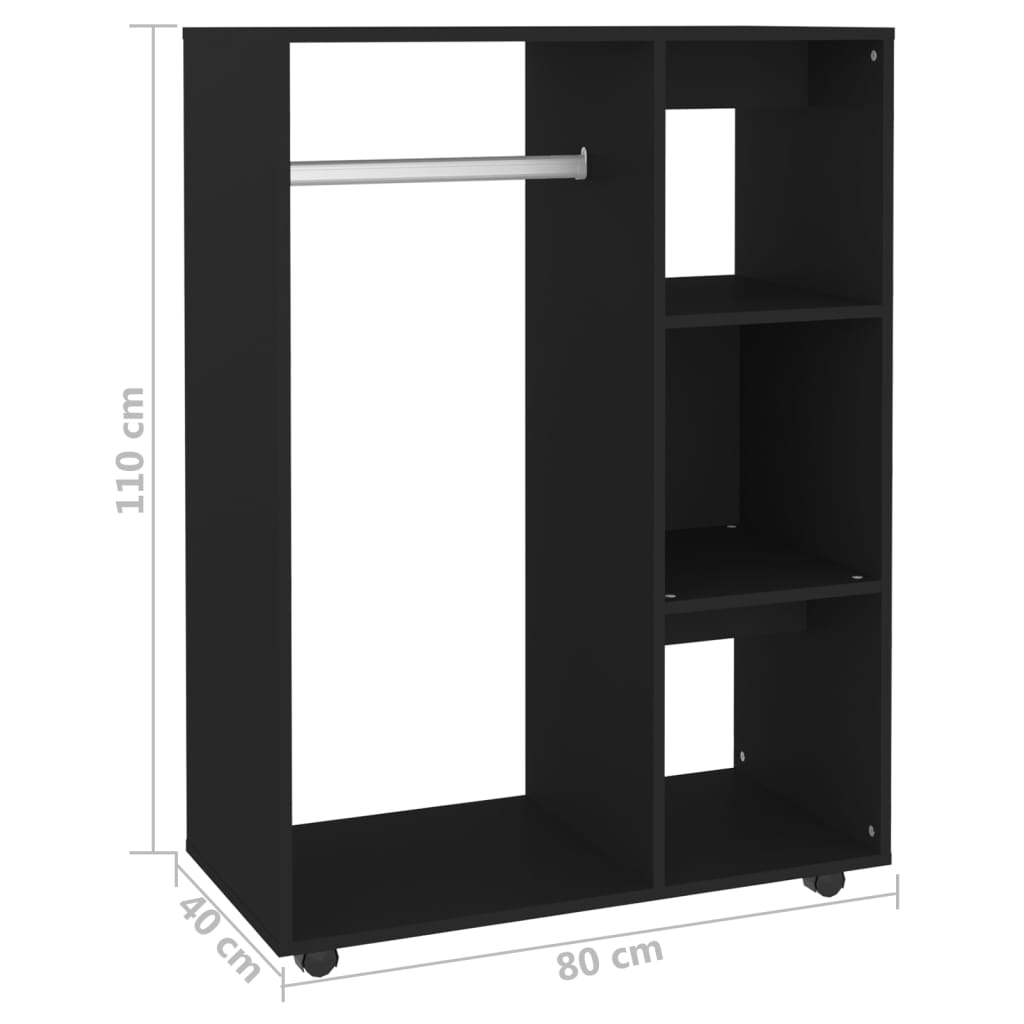 Kledingkast 80X40X0 Cm Spaanplaat Zwart