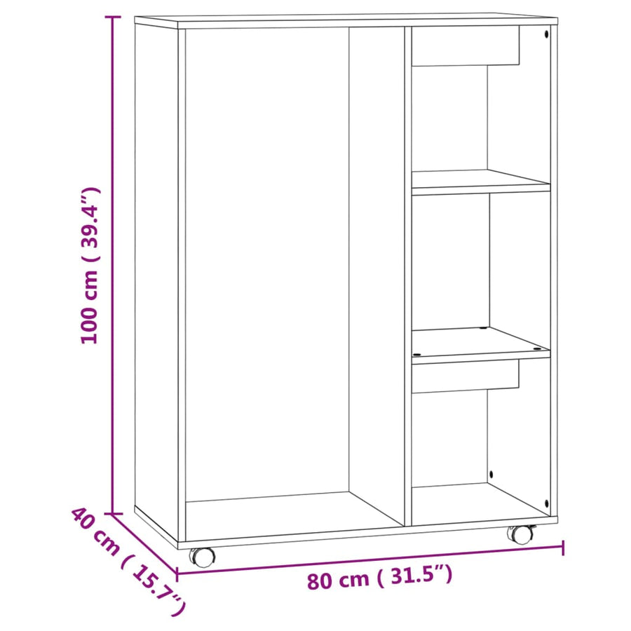 Kledingkast 80X40X0 Cm Spaanplaat Betongrijs