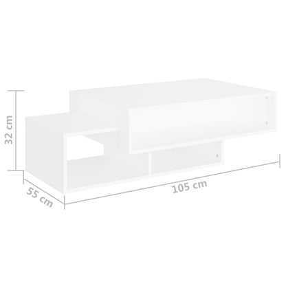 Salontafel 05X55X32 Cm Bewerkt Hout Wit